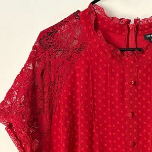 Torrid Mini Clip Dot & Lace Dress